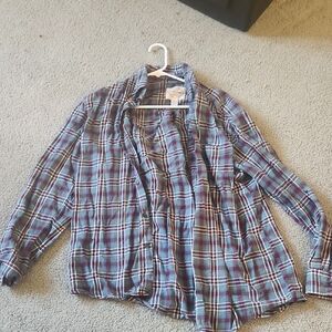 Plaid Button-Up Shirt